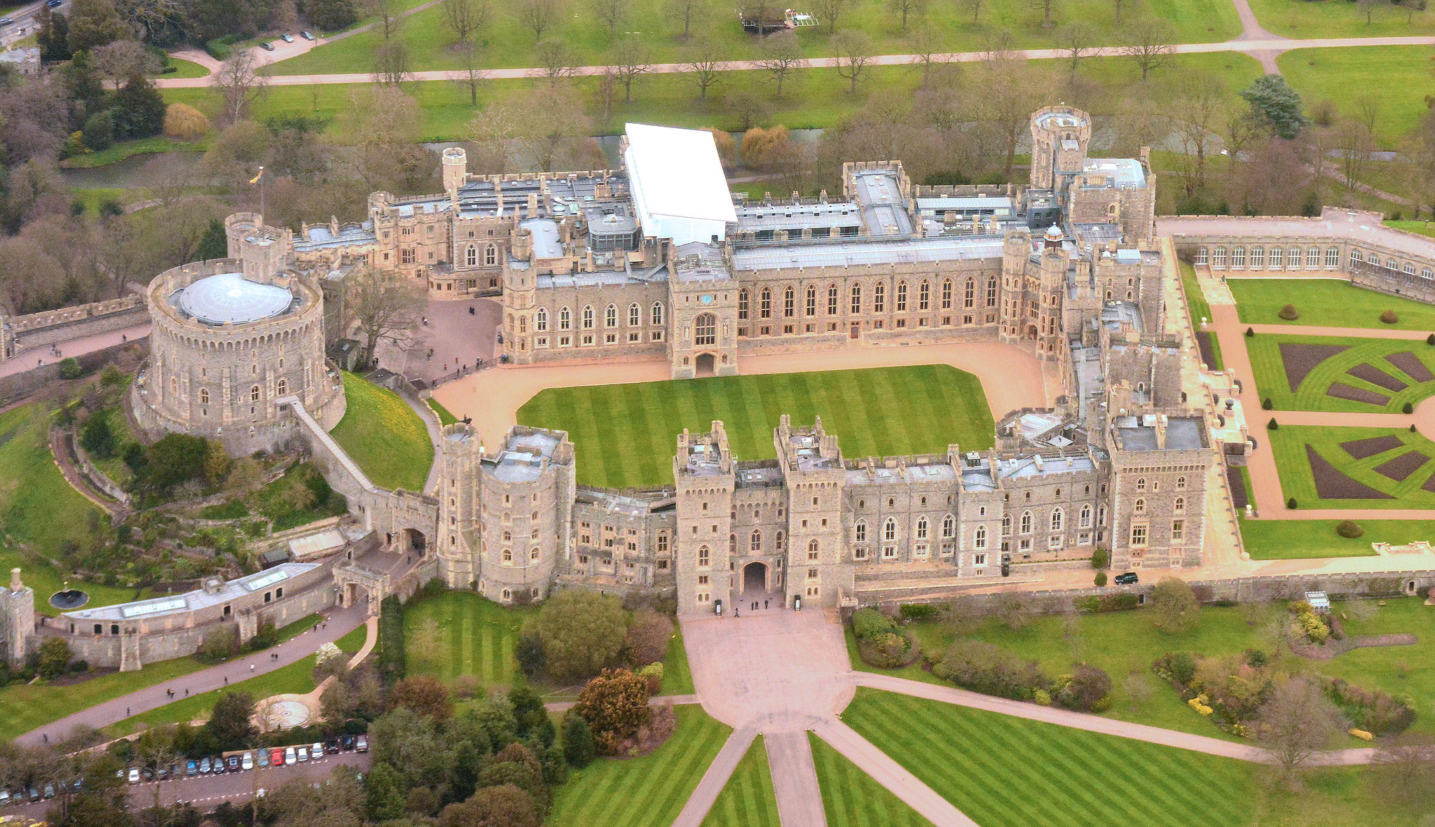 An aerial photograph of Windsor Castle